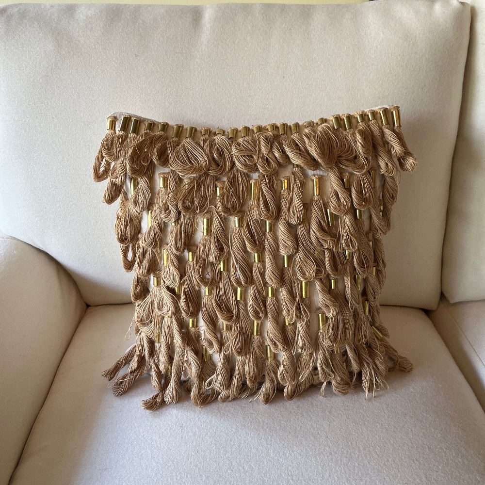 Jonathan Adler Tassel Pillow (14x14) Lightly Used
